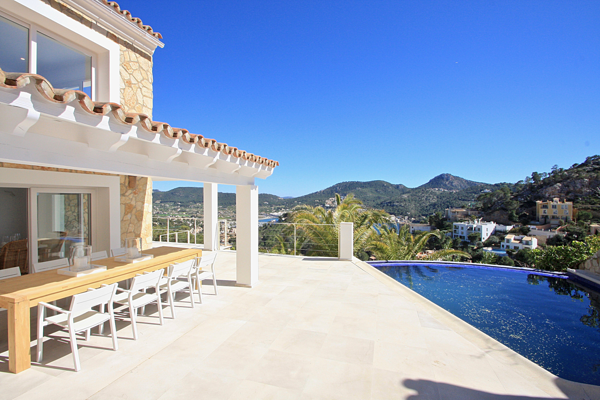 Port Andratx: Newly renovated villa in beach house design with fantastic harbor views for sale