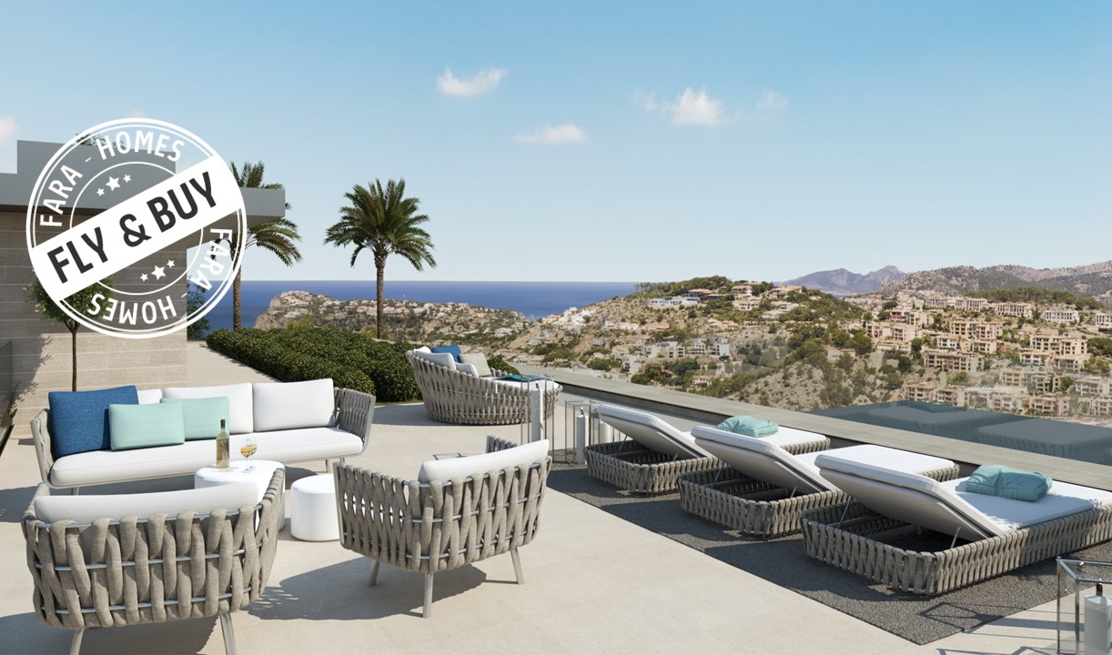 Port Andratx: Baugrundstück mit Lizenz für eine moderne Villa mit Meerblick zu verkaufen