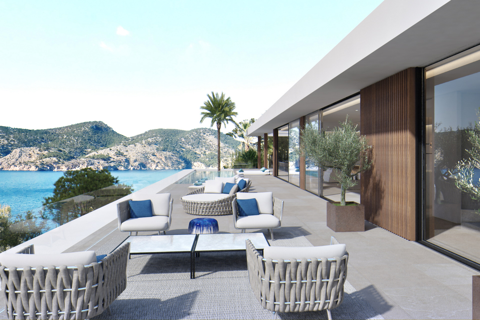 Camp de Mar: Villa project with fantastic sea views for sale in a quiet residential area