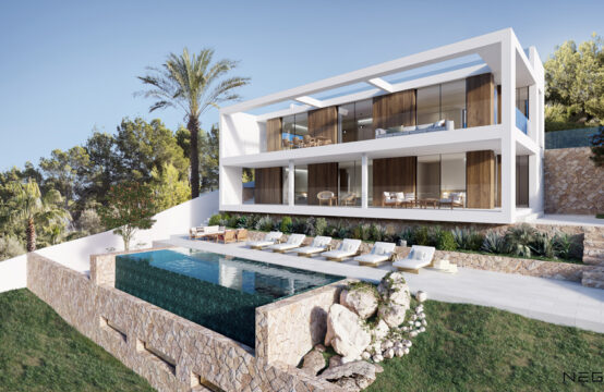 Santa Ponsa: New construction villa with panoramic views &#038; infinity pool for sale in Nova Santa Ponsa