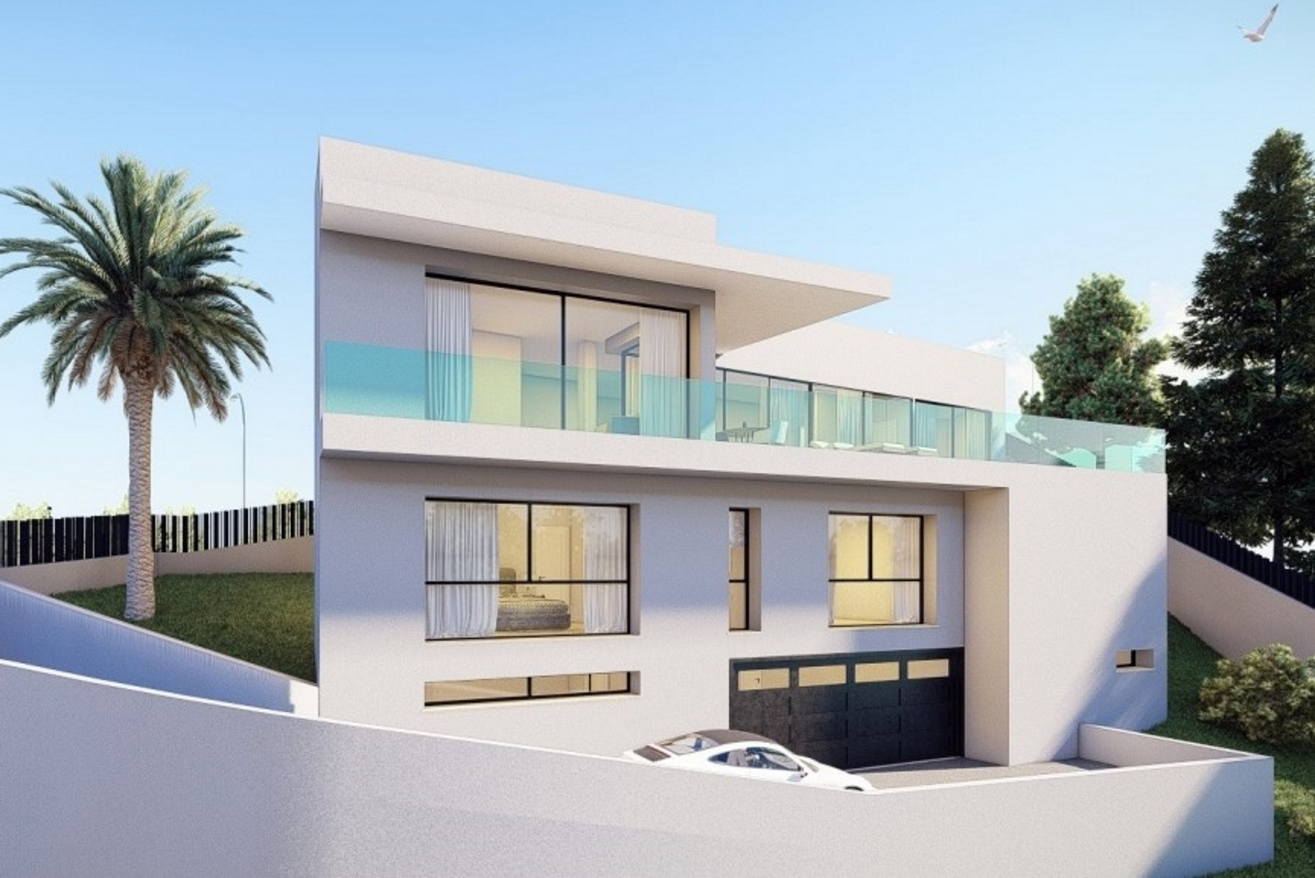 Costa d&#8217;en Blanes: Villa de obra nueva con piscina y vistas al mar.