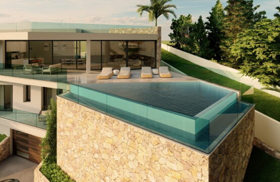 Costa d&#8217;en Blanes: Neubau-Villa mit Infinity-Pool und Meerblick in ruhiger Lage