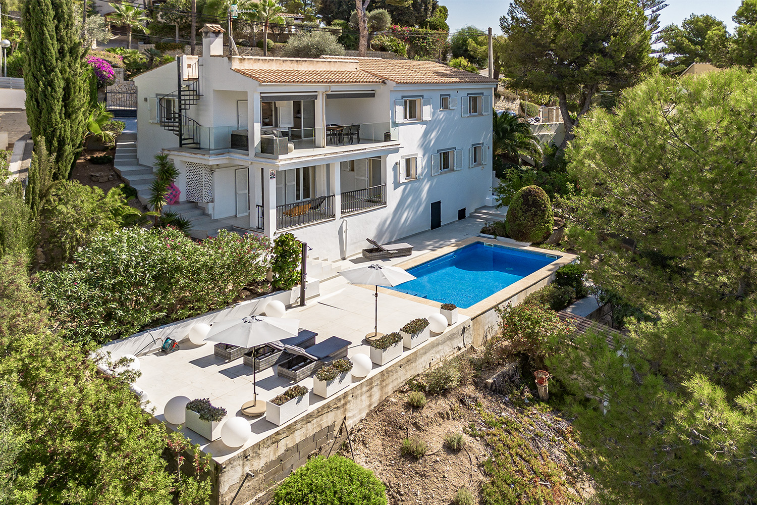 Paguera: Villa in ruhiger Lage mit sehr schönem Meerblick und großem Grundstück zu Verkaufen mit ETV Lizenz